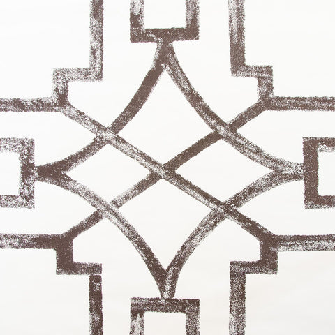 Michael Devine Fretwork Wallpaper in Chocolate Brown