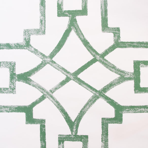 Michael Devine Fretwork Wallpaper in Treillage Green