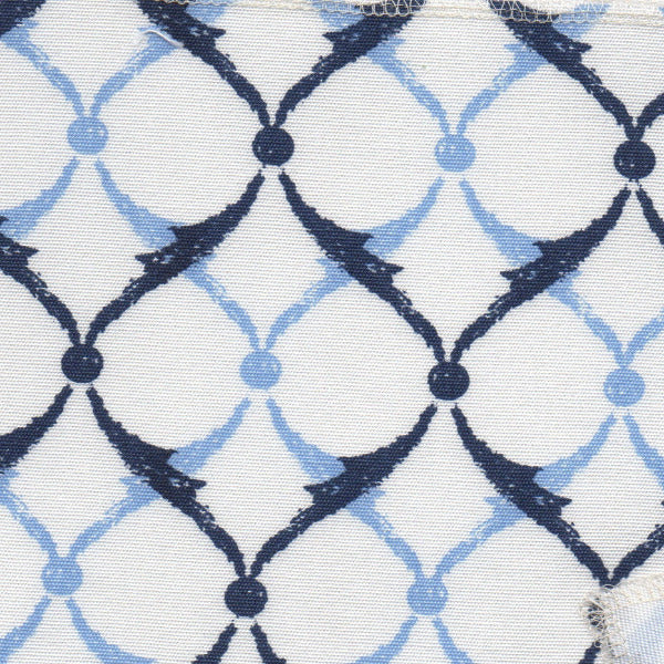 Michael Devine Combray Duo outdoor fabric Sky/Navy Blue